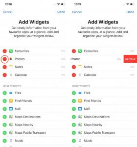 Adding Widgets in iPhone Step 3