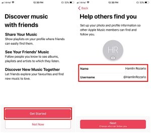 Create Apple Music Profile Step 2