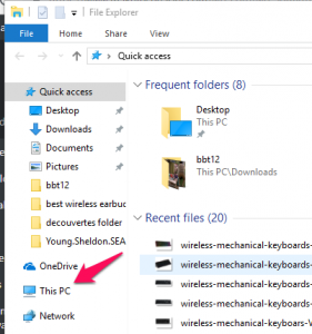 Windows10 network drive file explorer