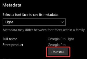 Store Fonts Uninstall