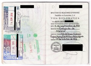 One of the diplomatic visas issued to a Mexican diplomat stolen in the files. (Image: supplied)