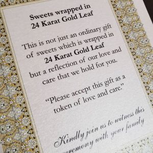 Sweets Wrapped in 24 Karat Gold Wedding Ceremony