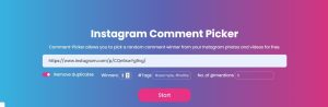 Usage of Comment-Picker for Instagram