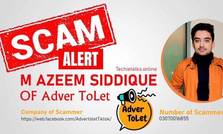 SCAM ALERT: ADVER TOLET BY M. AZEEM SIDDIQUE